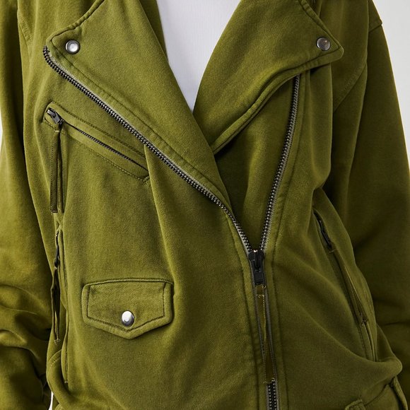 NWT NEW Free People Rebel Rebel Knit Moto Biker Motorcycle Style Jacket - Picture 5 of 9